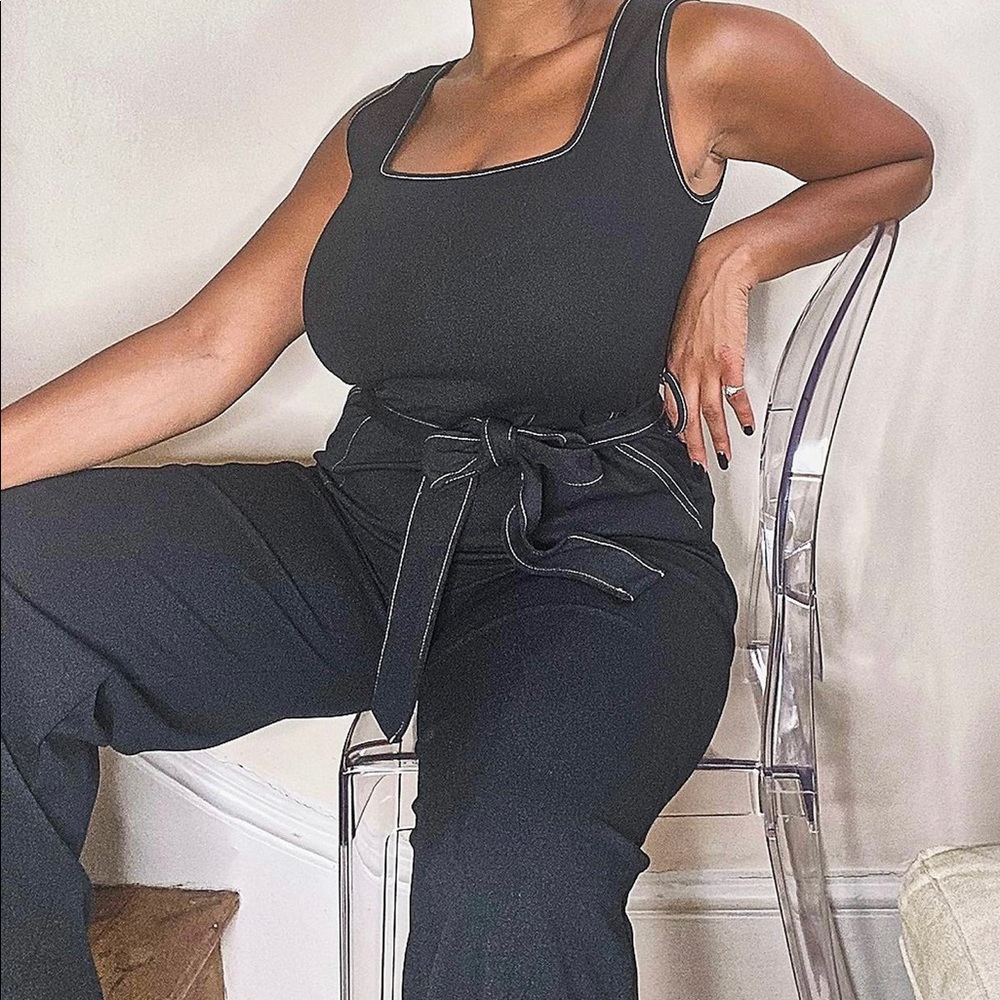 Stitch Belted Pocket Jumpsuit